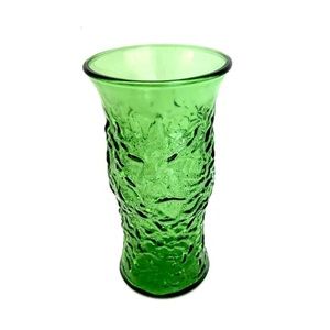 VINTAGE E.O. BRODY CO. GREEN CRINKLE VASE